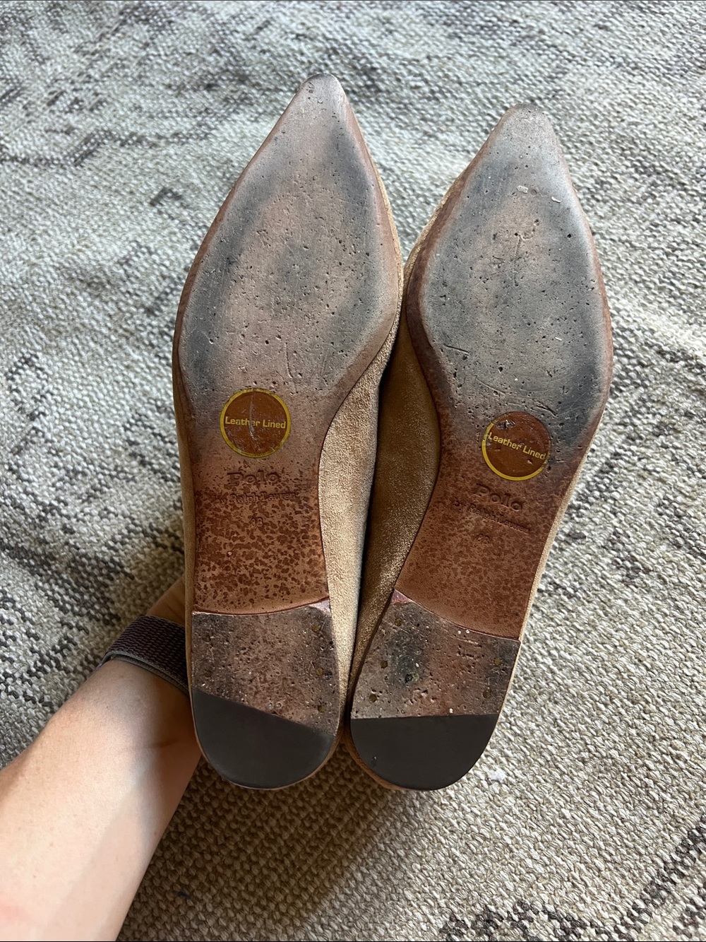 Polo by Ralph Lauren Tan Suede Pointed Tassel Flats - Picture 3 of 8